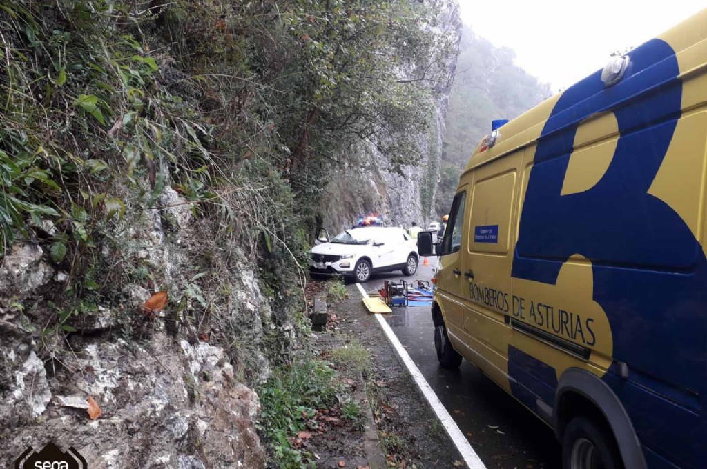 Lugar del accidente en Peamellera Alta.